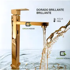 GENERICO - GRIFERIA LAVATORIO 30CM DORADO AGUA FRIA PICO LARGO