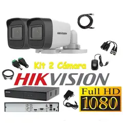 HIKVISION - Cámaras Seguridad Kit 2 TUBO FULLHD Audio Incorporado