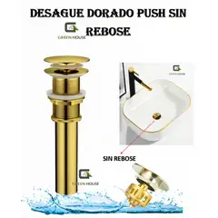 GREEN HOUSE - DESAGUE DORADO PARA OVALIN PUSH BUTTON SIN REBOSE