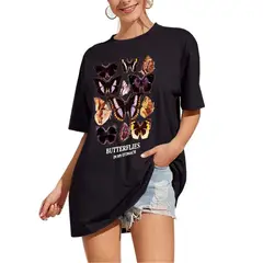 BAALATHKKO5 - Mariposa Mujer Camiseta De Manga Corta Popular Playera