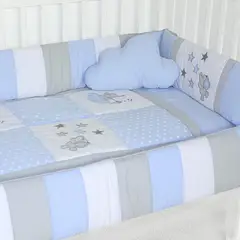 BABY MERINOS - Set de Cuna y 4 protectores - Prestige - Elefante jugueton