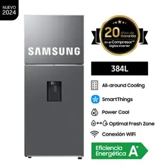 SAMSUNG - REFRIGERADORA 384 L TOP FREEZER PLATEADO - RT38DG6730S9PE