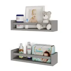 GENERICO - Repisa Flotante x2 unid Touji Grafito Petrox Home