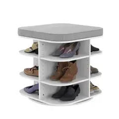 GENERICO - Zapatera Giratoria con Asiento Poppy Blanco - Petrox Home