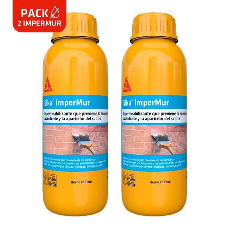 Pack 2 Und de Resina Impermeabilizante Antisalitre ImperMur 1L