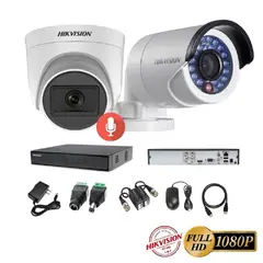 HIKVISION - Kit 2 Cámaras Seguridad FULLHD + AUDIO
