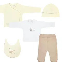 GENERICO - Conjunto Bebe - punto ingles - Amigos V2 - Crema-Beige