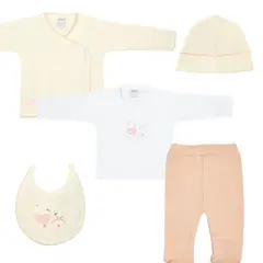 GENERICO - Conjunto Bebe - punto ingles - Amigos V2 - Crema-Melon