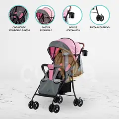 EBABY - Coche Maleta para Bebé »NAT» Pink