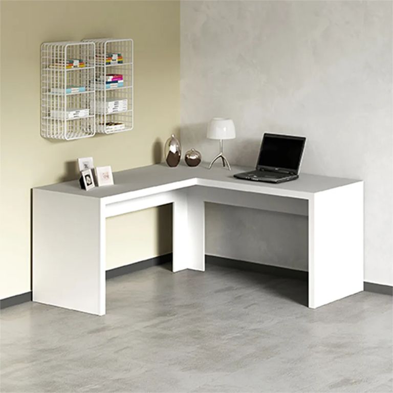 Escritorio En L Berlín - Blanco Blanco