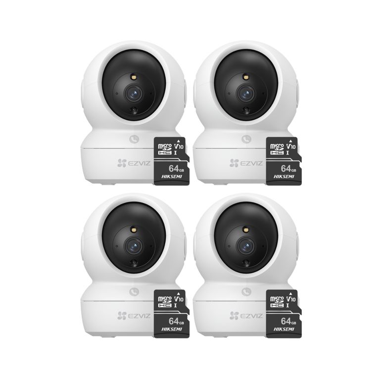 Cámara De Seguridad H6C PRO Full Hd Pack de 4 + Memoria SD 64 gb -