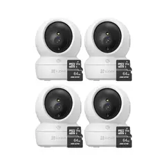 EZVIZ - Cámara De Seguridad H6C PRO Full Hd Pack de 4 + Memoria SD 64 gb -