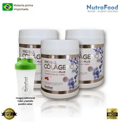 NUTRAFOOD - Colágeno Hidrolizado Plus sabor frutos rojos 500gr x 3 unidades