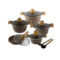 VALESKA - Set de Ollas Roca Volcánica Granito 12 Pc