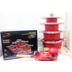 VALESKA - Set de Ollas Roca Volcánica Granito 12 Pc