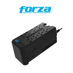 FORZA - Estabilizador De Voltaje FVR-1222USB 1200va 600w Color Negro