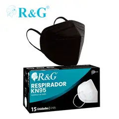 R&G - Respirador KN95 5 capas negro caja*15und