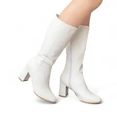 GENERICO - Bota Alta Estilizada Con Silueta Clásica 2035L-75 Color Blanco