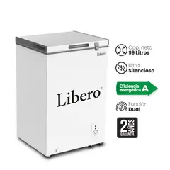 LIBERO - Congeladora Horizontal 99L - Luz LED Aislamiento Térmico - Blanco - LFH-101