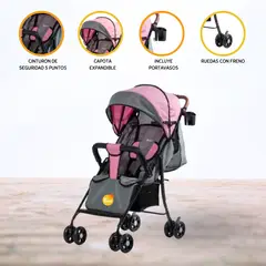 EBABY - Coche Maleta para Bebé »NAT» Pink