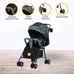 EBABY - Coche Maleta para Bebé »NAT» Black