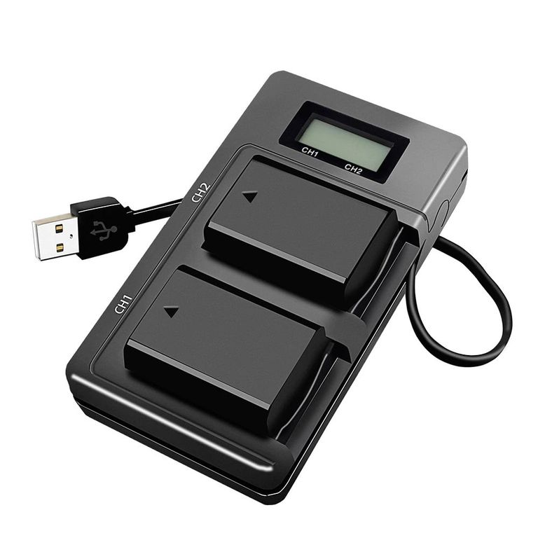 Cargador NP-FW50 Doble con Pantalla