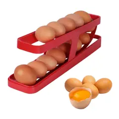 GENERICO - Dispensador de Huevos Lineal Rojo - 2 Niveles