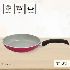 RECORD - Sartén Antiadherente Cerámica Rojo 22 cm