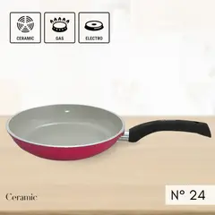 RECORD - Sartén Antiadherente Cerámica Rojo 24 cm