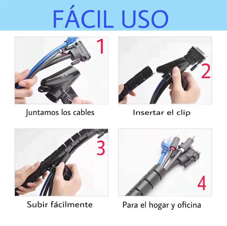Protector de Cables en Espiral TV y Ordenador