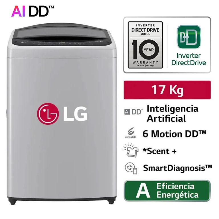 Lavadora 17 Kg AI DD Direct Drive WT17DV6T Gris