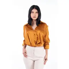GENERICO - Blusa Seda Antonella Color Dorado Estacion 108