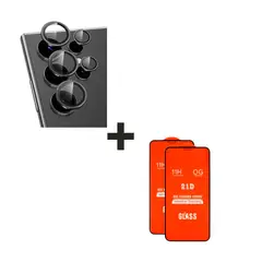 GENERICO - Protector de Cámara para el Samsung A54 Negro + Vidrio Templado