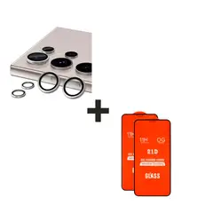 GENERICO - Protector de Cámara para el Samsung A54 Plata + Vidrio Templado