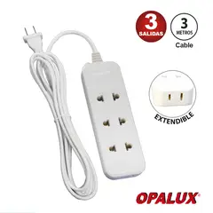 OPALUX - Extensión Múltiple 10 Amp 3 Metros OP-NK114