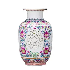 GIADE - Florero de Porcelana Flores Multicolor 24 cm