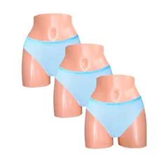 SWEET COTTON - Pack x3 Bikini Celeste