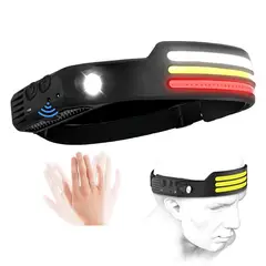 GENERICO - Linterna de cabeza 9 Modos con sensor de movimiento