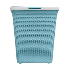 GENERICO - Cesta Grande Modelo ratan para ropa en celeste