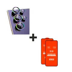 GENERICO - Protector de Cámara para el Samsung A54 Tornasol + Vidrio Templado