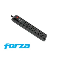 FORZA - REGLETA PS-1006B 6 SALIDAS CON SALIDA NEMA UNIVERSAL 1680W NEGRO