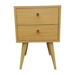 GENERICO - Velador Vintage Mesa de noche con 2 cajones en Marron