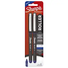 SHARPIE - Boligrafo Roller Azul 0.5 Punta Aguja X2