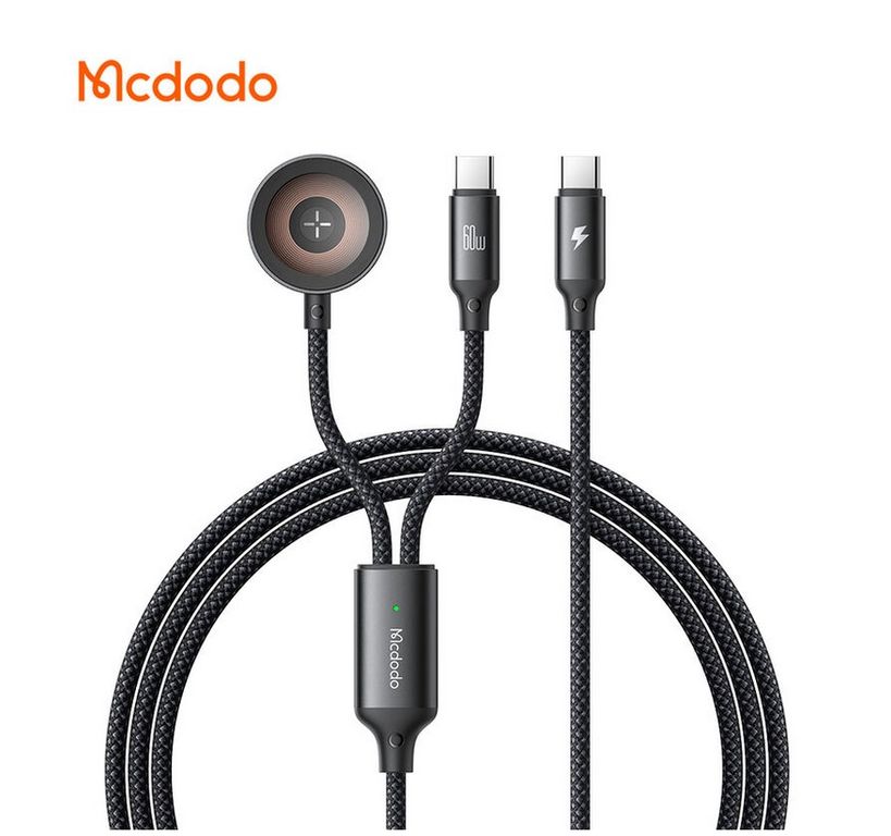 Cable tipo C 2en1- Para Macbook Iphone y Apple watch - 60W