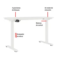 OFIDEAS - Escritorio Inteligente Regulable Up Con Display Metal Blanco