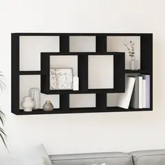 GENERICO - Repisa Flotante Melamina 4 Divisiones 90x60x20cm Negro