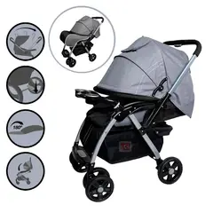 EBABY - Coche Cuna ROSSIi Gris