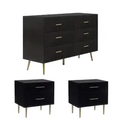 GENERICO - Combo Cómoda + veladores Caeli Armados Petrox Home