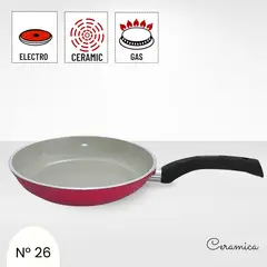 RECORD - Sartén Antiadherente Cerámica Rojo 26 cm