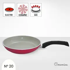 RECORD - Sartén Antiadherente Cerámica Rojo 20 cm